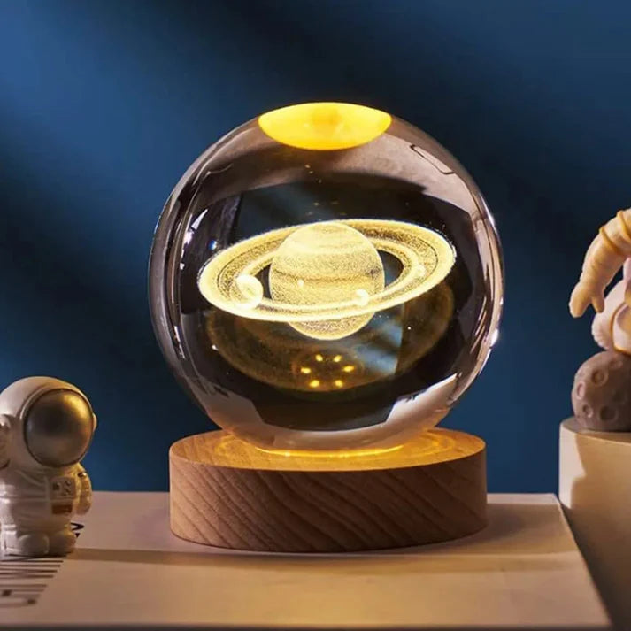 Orbit 3D - Esfera Lámpara de Cristal 3D con Luz LED