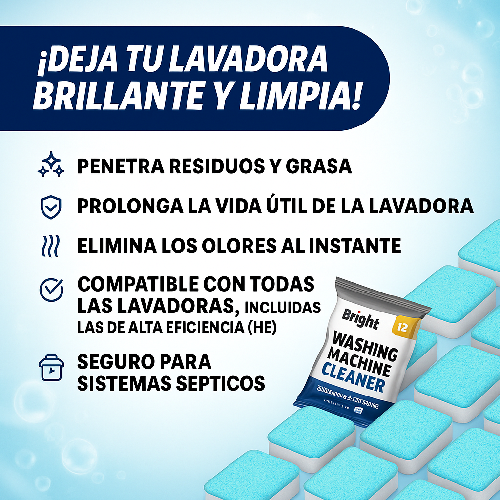 LIMPIADOR DE LAVADORAS 24 TABLETAS 1 AÑO DE DURACION