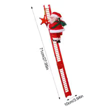 Santa en escalera con movimiento y musical